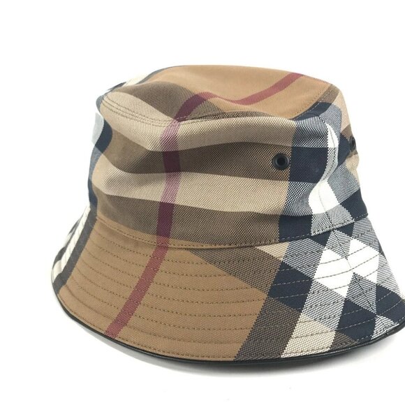BURBERRY 8052981 check hat hat bucket hat bob hat hat cotton Beige/Brown